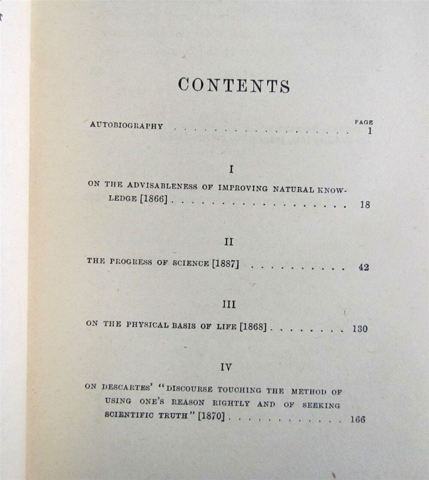 1893 METHOD AND RESULTS ESSAYS by THOMAS HUXLEY antique