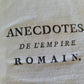 1778 ANECDOTES DE L'EMPIRE ROMAIN antique FRENCH HISTORY of ROMAN EMPIRE