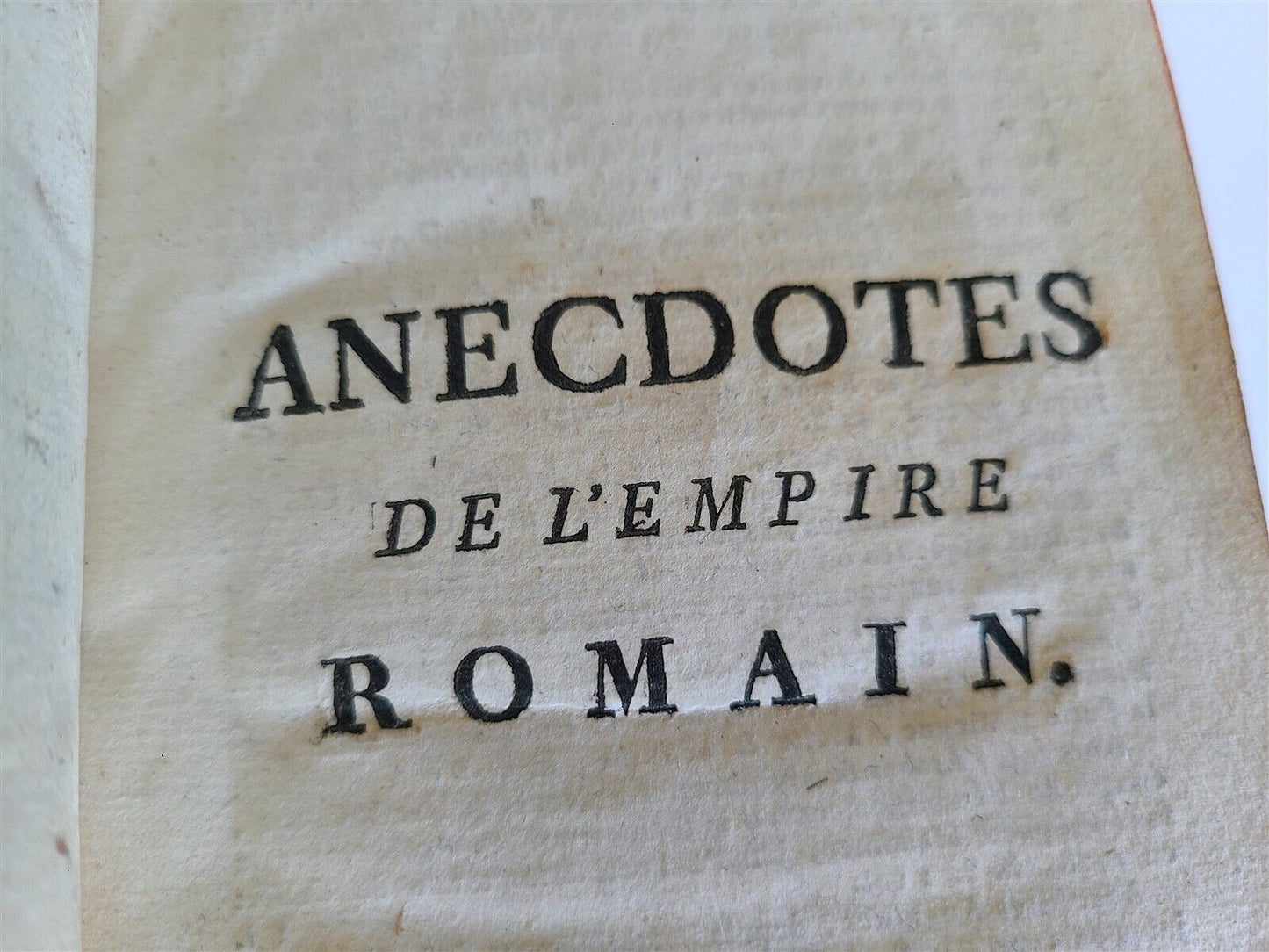 1778 ANECDOTES DE L'EMPIRE ROMAIN antique FRENCH HISTORY of ROMAN EMPIRE