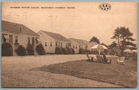 BOOTHBAY HARBOR ME MOTOR COURT VINTAGE POSTCARD