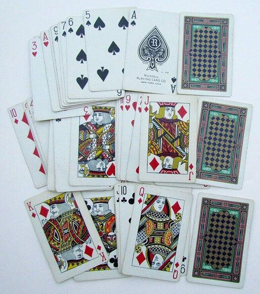 VINTAGE PLAYING CARDS DECK - RUSSELL PLAYING CARD CO NEW YORK USA