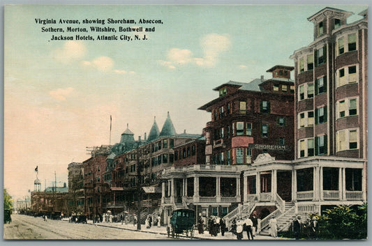 ATLANTIC CITY NJ VIRGINIA AVENUE ANTIQUE POSTCARD