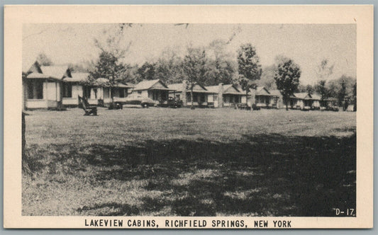 RICHFIELD SPRINGS NY LAKEVIEW CABINS VINTAGE POSTCARD