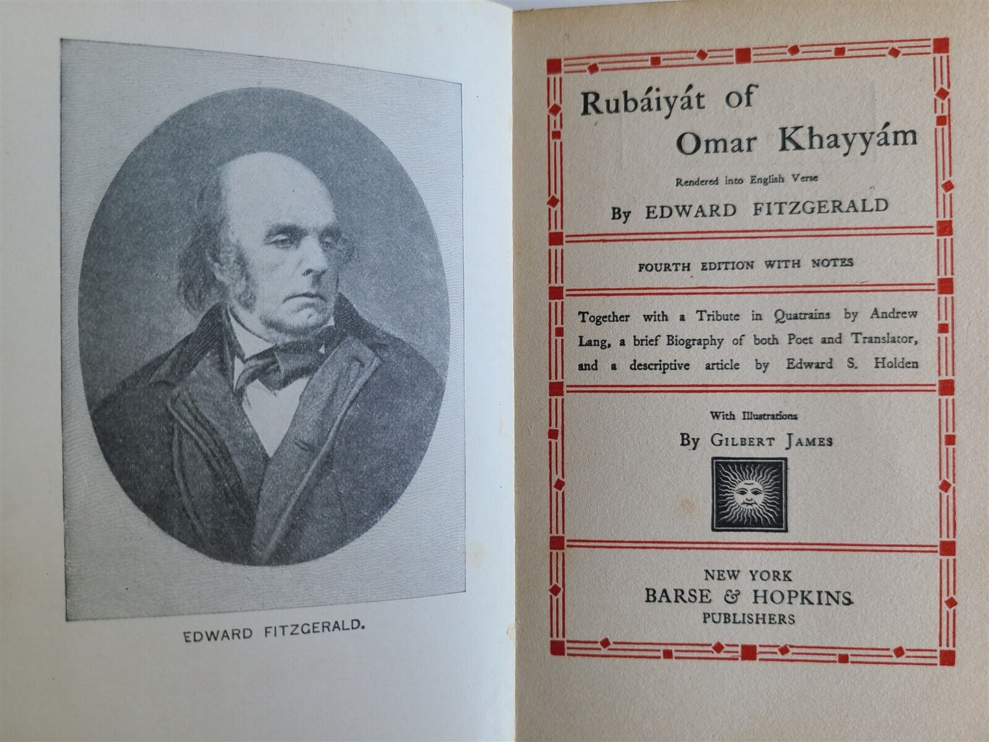 1899 RUBAIYAT of OMAR KHAYYAM antique ILLUSTRATED by GILBERT JAMES