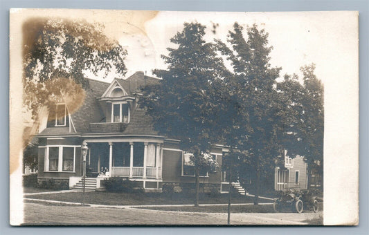 ALDEN NY RESIDENCE w/ CAR 1912 ANTIQUE REAL PHOTO POSTCARD RPPC