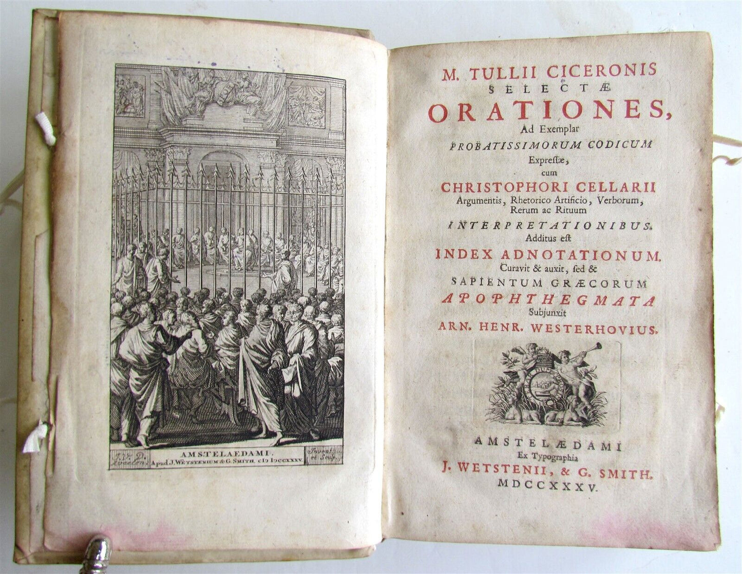 1735 CICERONIS ORATIONES ANTIQUE CICERO VELLUM BOUND