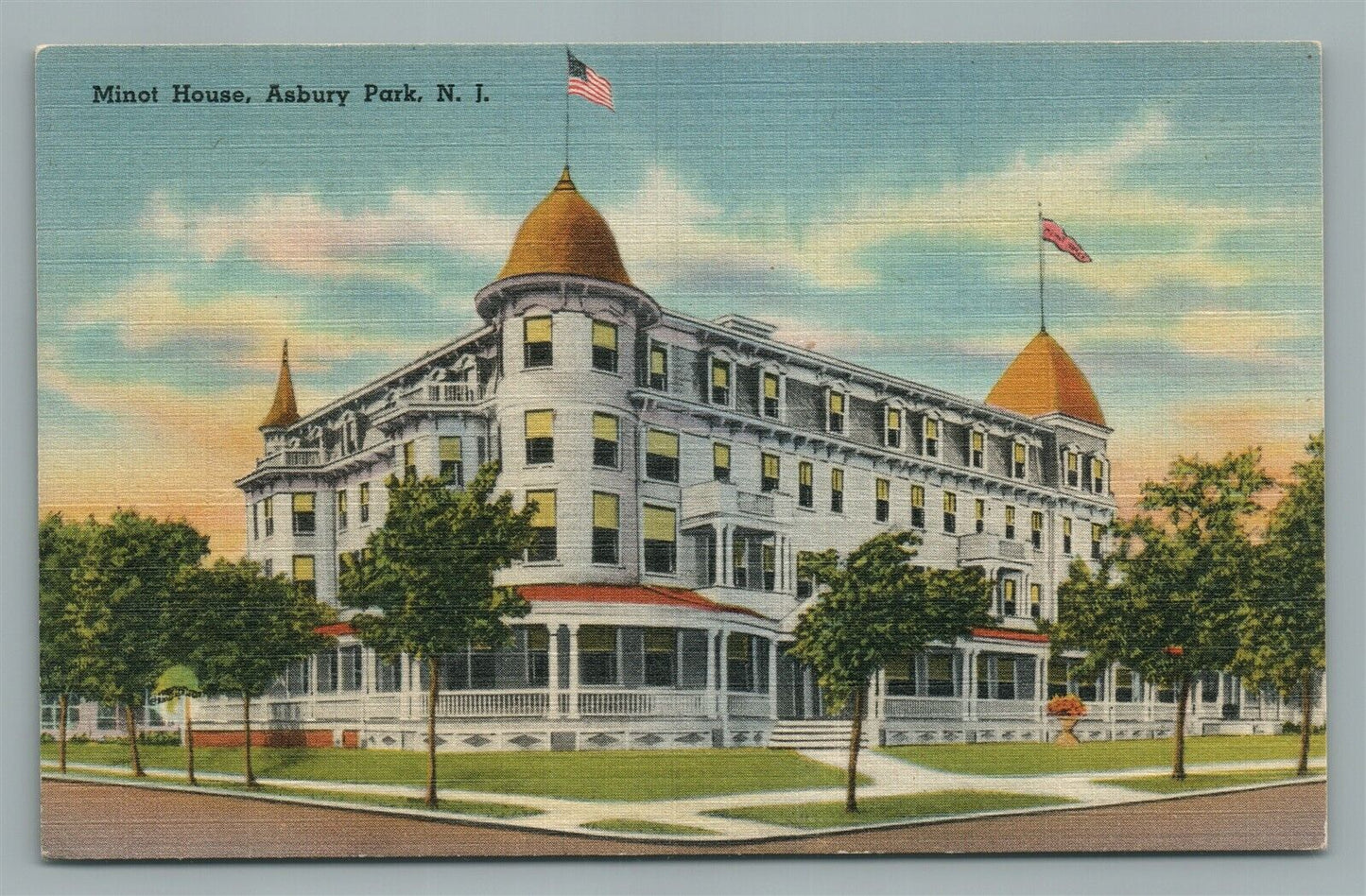 ASBURY PARK NJ MINOT HOUSE VINTAGE POSTCARD