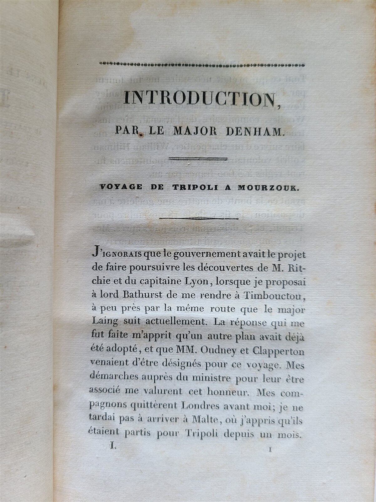 1826 TRAVELS & DISCOVERIES in AFRICA antique in FRENCH Vol. I