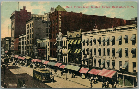 ROCHESTER NY MAIN STREET ANTIQUE POSTCARD