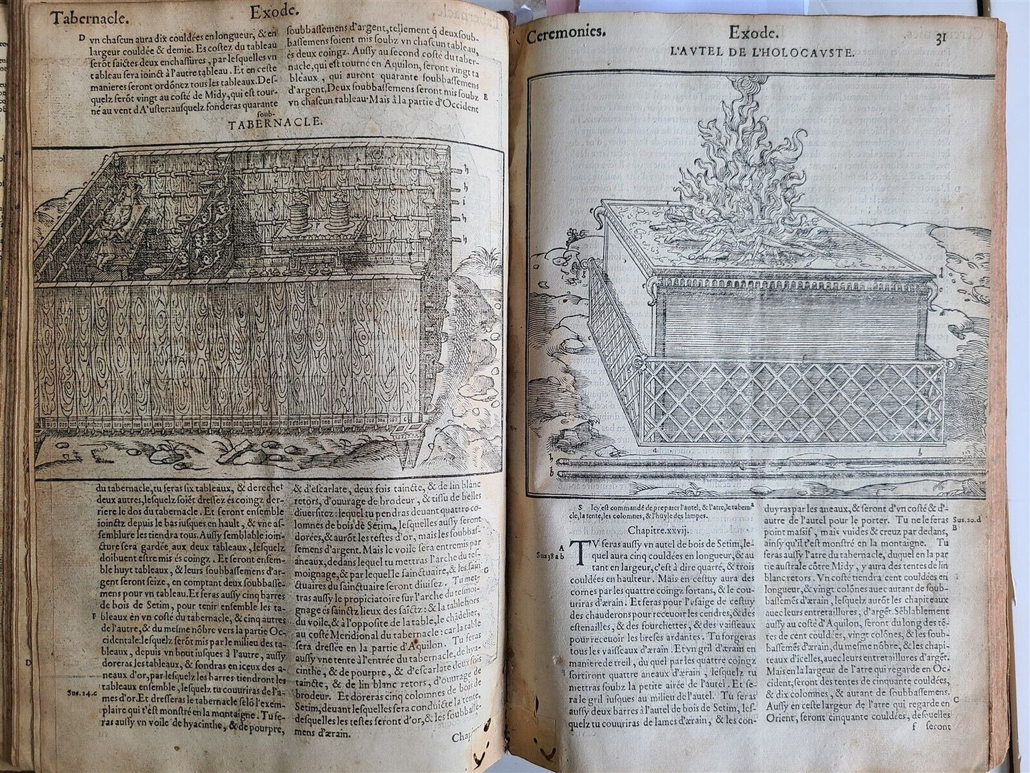 1550 BIBLE in FRENCH LOUVAIN ILLUSTRATED 16th CENTURY antique FOLIO rare