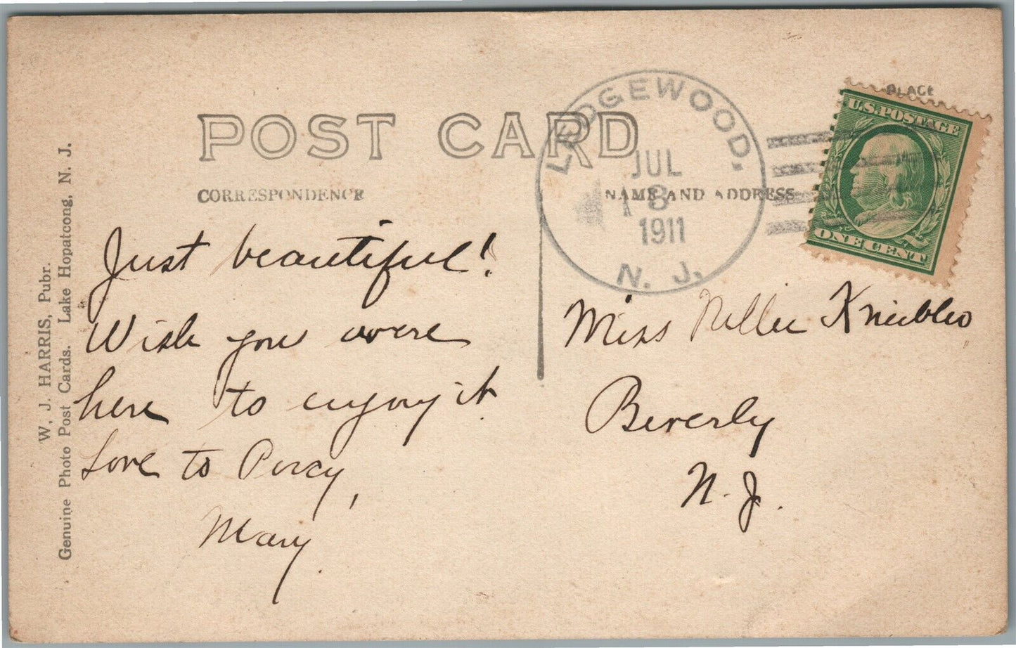 FRENCHTOWN BRIDGE NJ WAY TO CAMP WILSON ANTIQUE REAL PHOTO POSTCARD RPPC