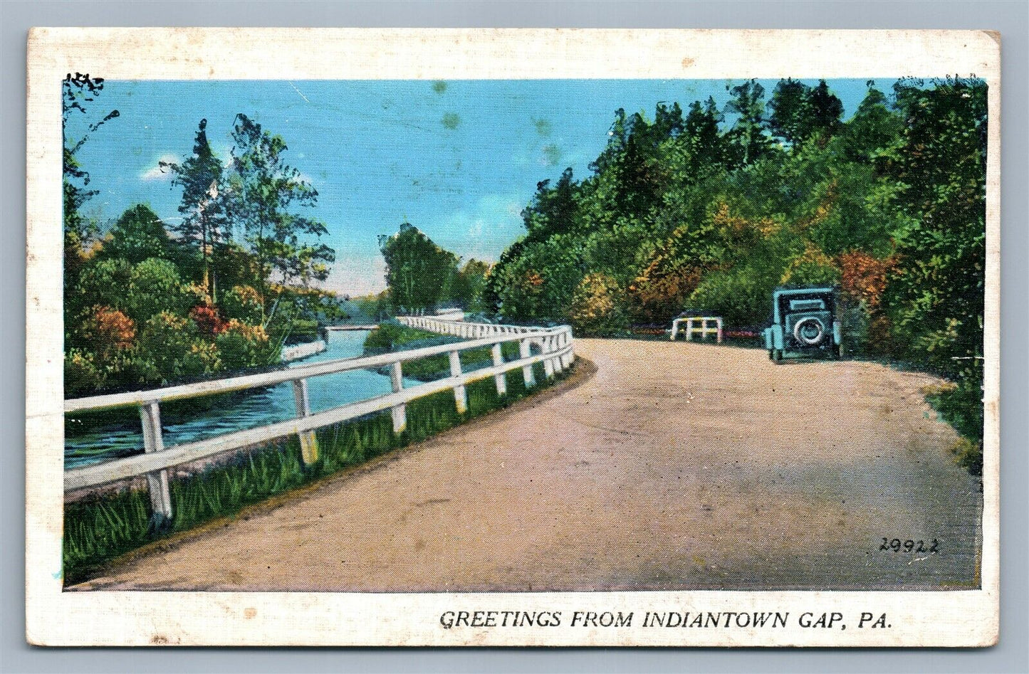 INDIANTOWN GAP PA GREETINGS ANTIQUE POSTCARD