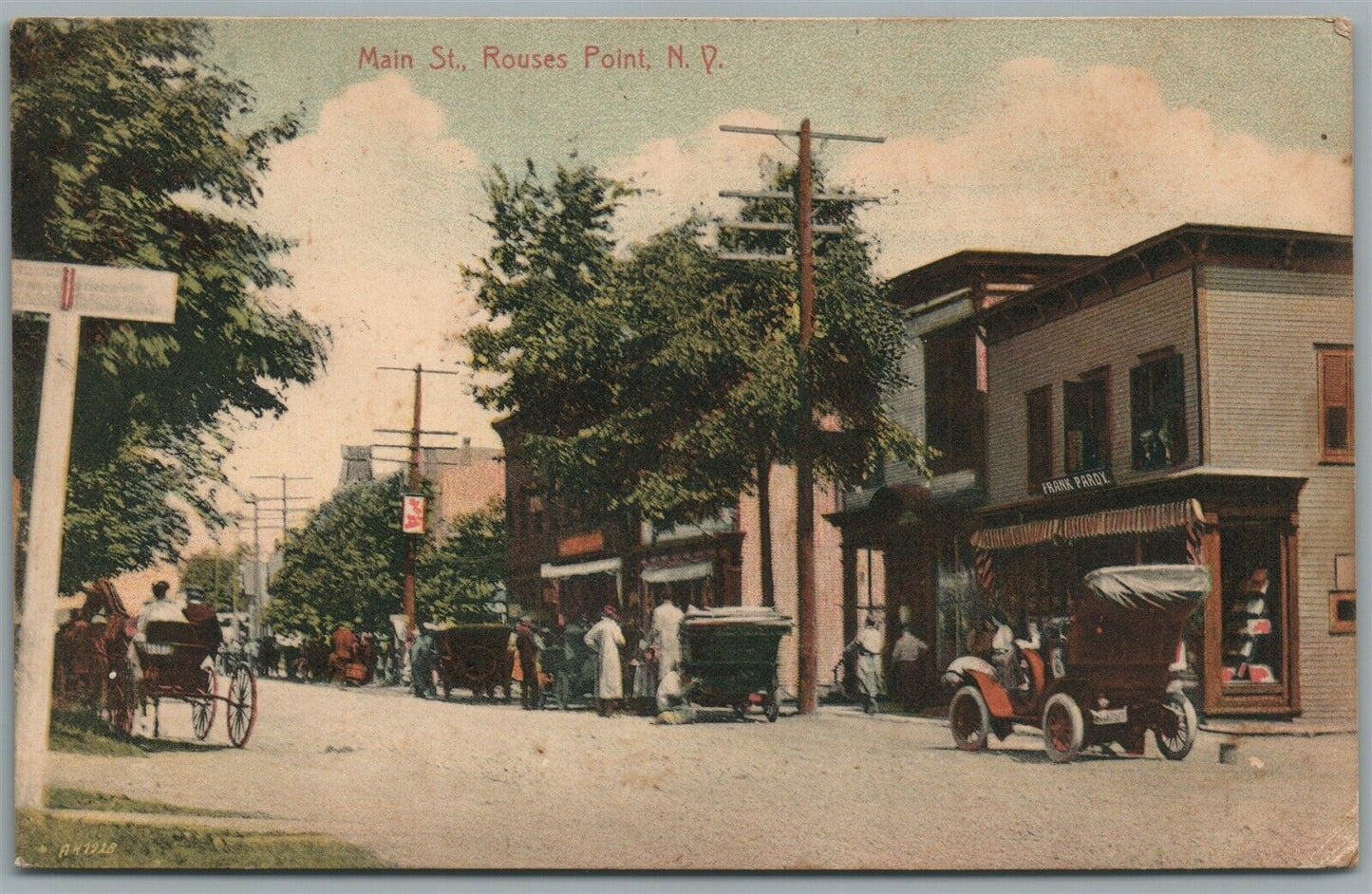 ROUSES POINT NY MAIN STREET ANTIQUE POSTCARD