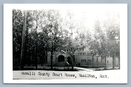 HAMILTON MT HAVALLI COUNTY COURT HOUSE VINTAGE REAL PHOTO POSTCARD RPPC