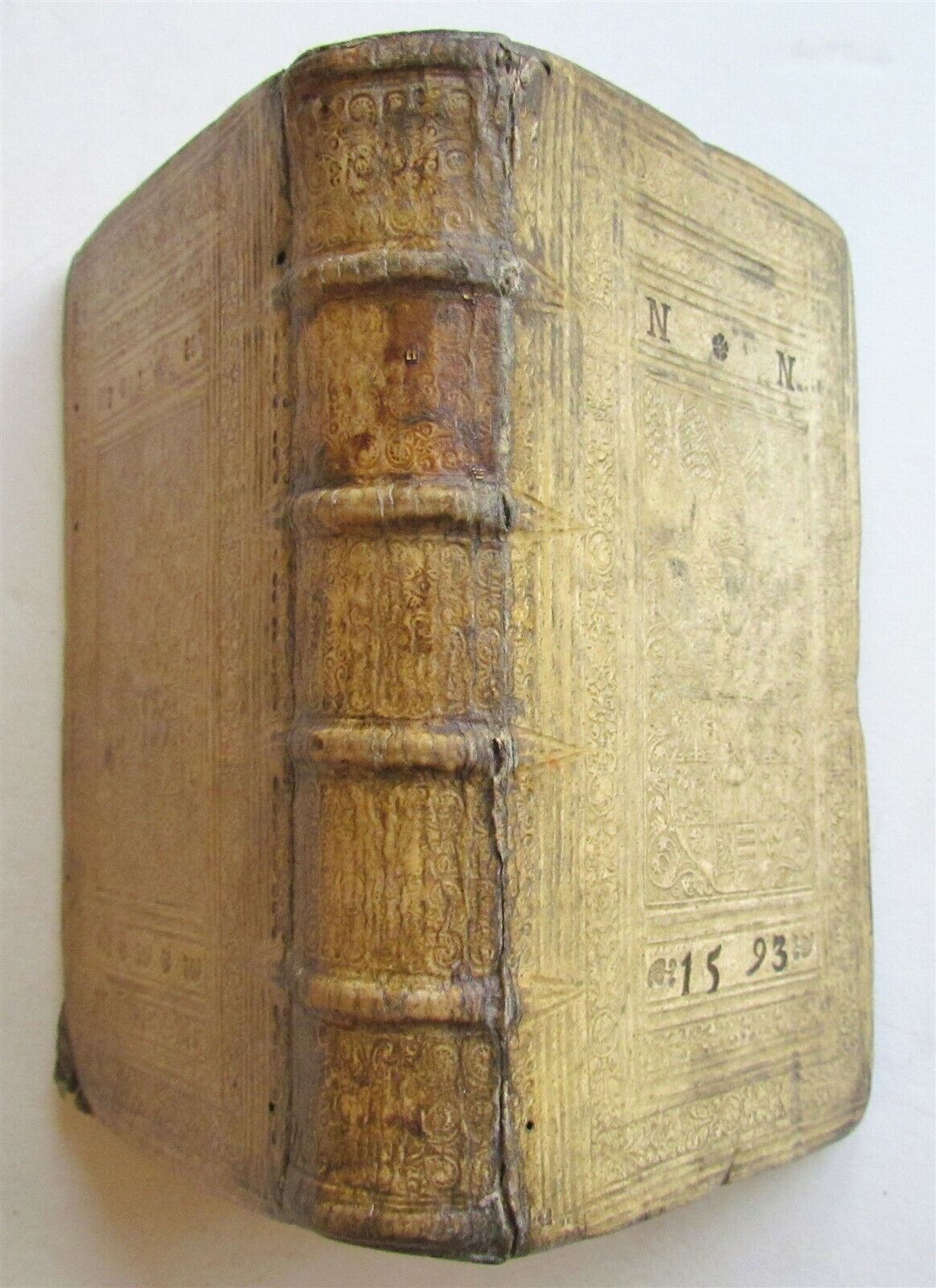 1589 Argumentorum Philippicorum BLINDSTAMPED PIGSKIN by C.Pezelius antique