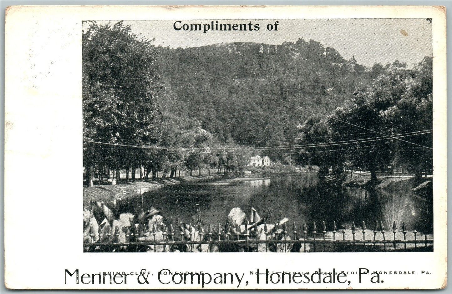 HONESDALE PA MENNER & CO ADVERTISING UNDIVIDED 1906 ANTIQUE POSTCARD