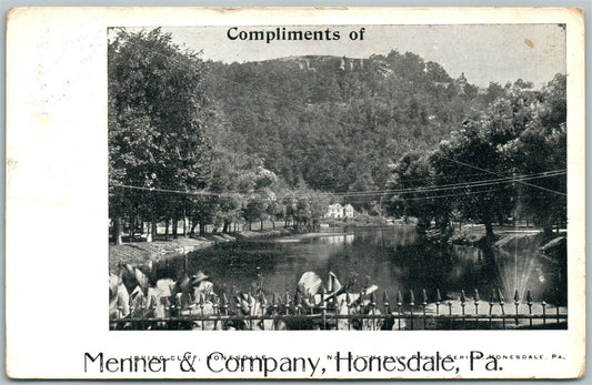 HONESDALE PA MENNER & CO ADVERTISING UNDIVIDED 1906 ANTIQUE POSTCARD
