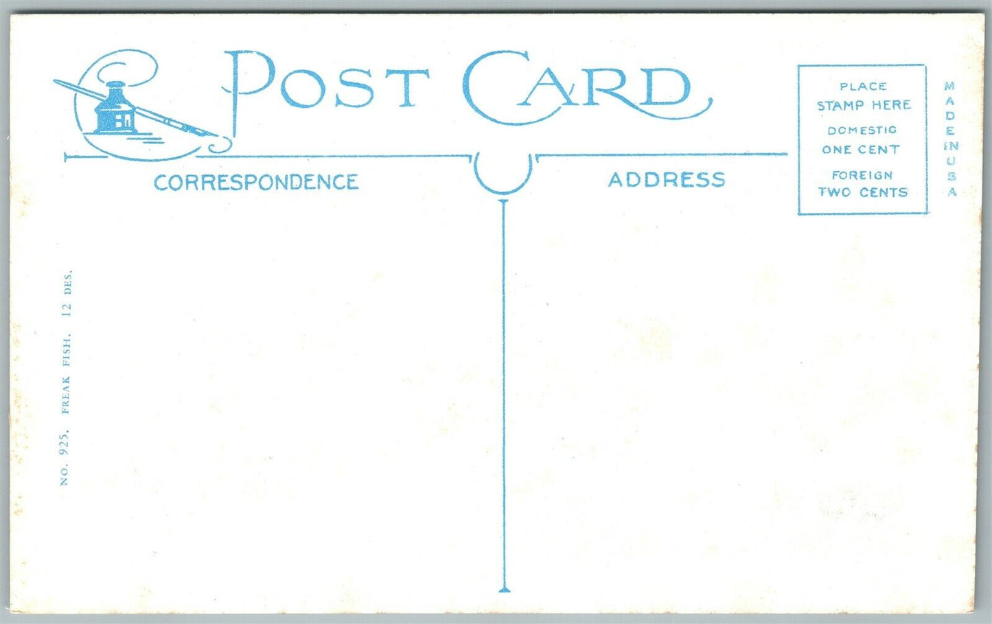 EXAGGERATED FISHING VINTAGE POSTCARD 3 FISHERMEN