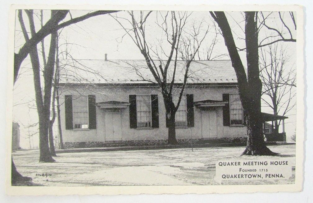 ANTIQUE POSTCARD - QUAKER MEETING HOUSE QUAKERTOWN BUCKS COUNTY PA