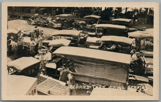 PLANT CITY FL BERRIES MARKET VINTAGE REAL PHOTO POSTCARD RPPC