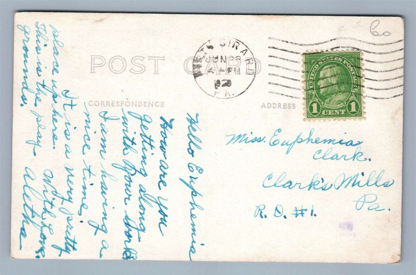 N.GIRARD CAMP CALEDON PA VINTAGE REAL PHOTO POSTCARD RPPC