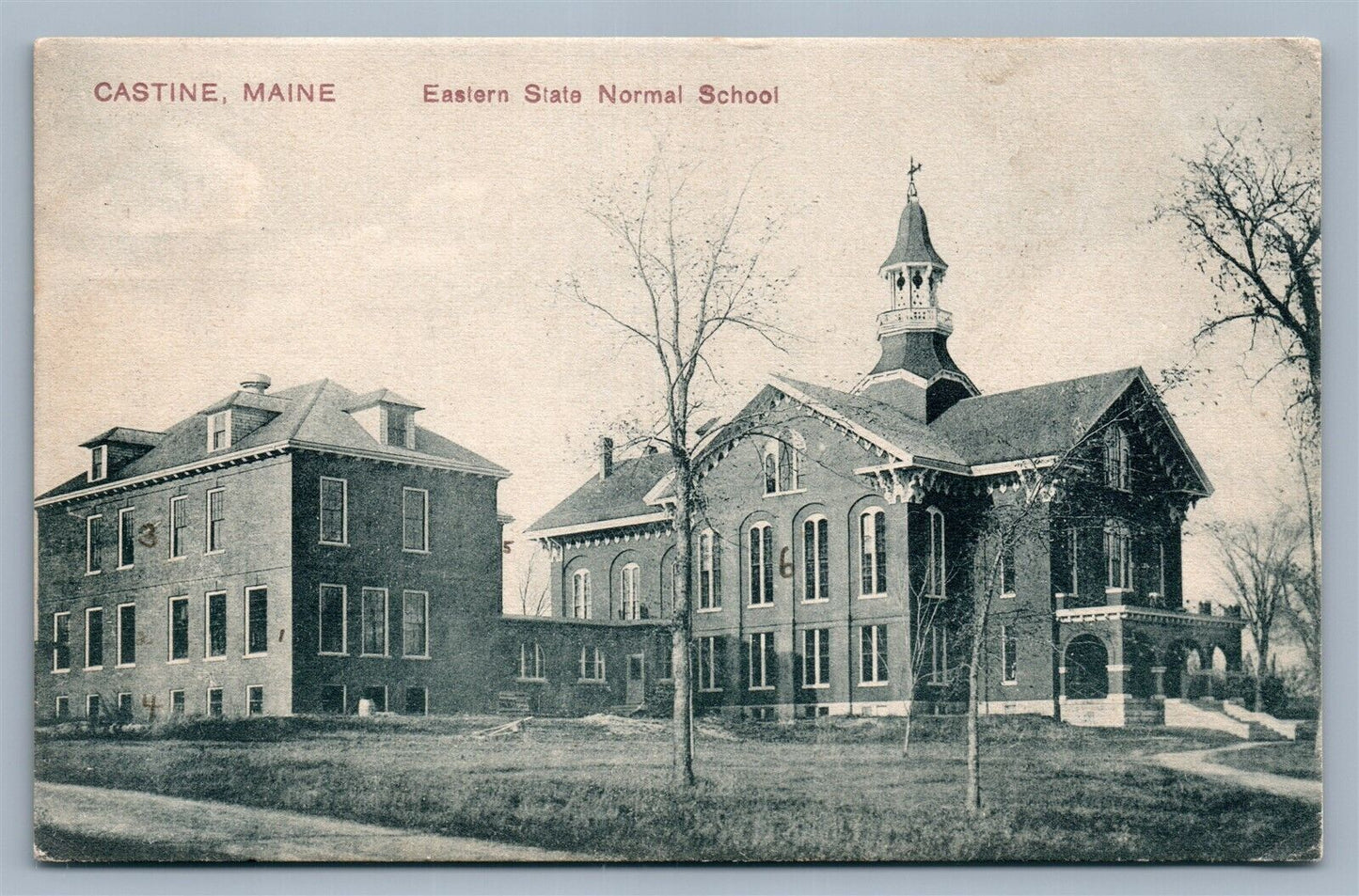 CASTINE ME EASTERN STATE NORMAL SCHOOL ANTIQUE POSTCARD