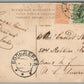 LATVIA RIGA REICHSBANK ANTIQUE POSTCARD w/ RUSSIAN IMPERIAL STAMPS