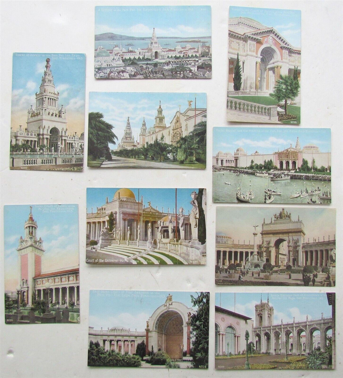 LOT of 10 ANTIQUE PANAMA PACIFIC INTERNATIONAL EXPOSITION 1915 POSTCARDS