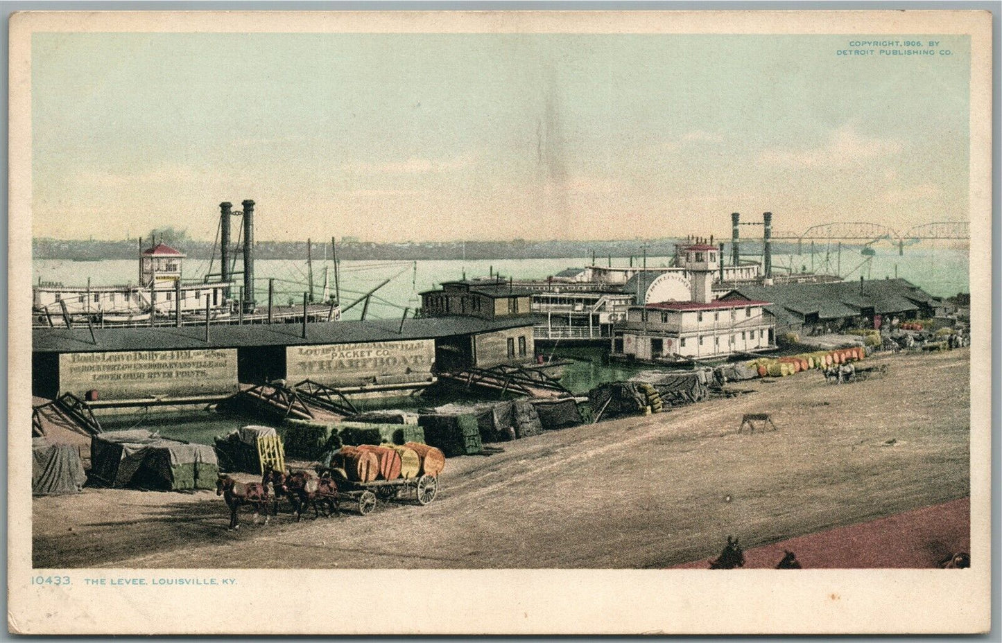 LOUISVILLE KY THE LEVEE ANTIQUE POSTCARD