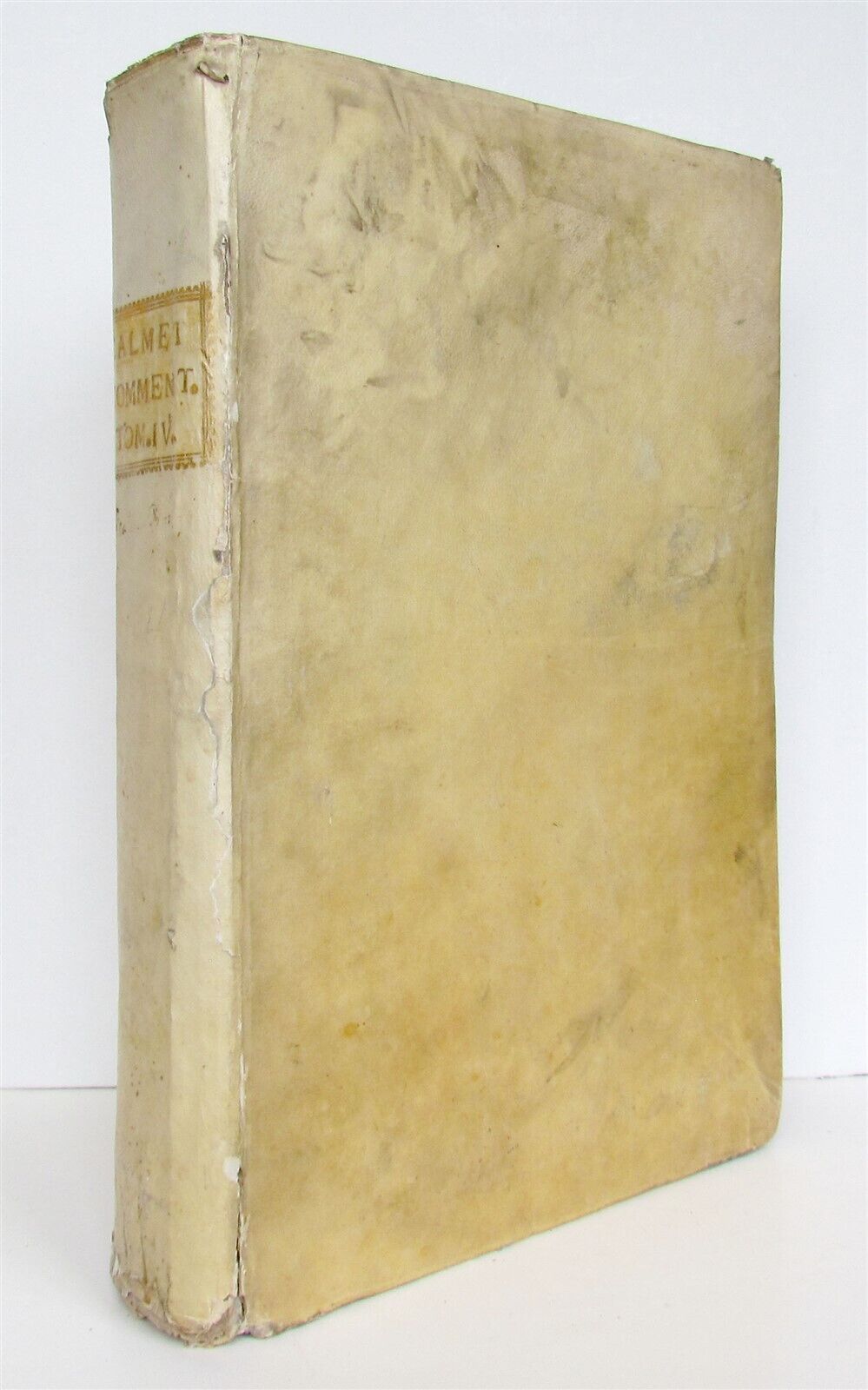 1732 BIBLE OLD TESTAMENT COMMENTARY by CALMET VELLUM FOLIO antique