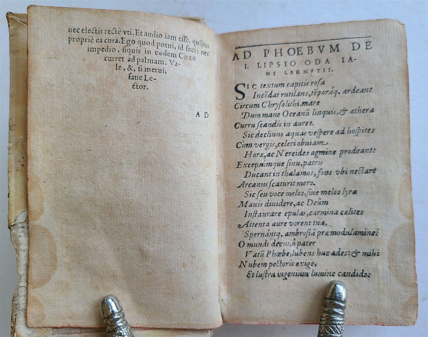 1585 JUSTUS LIPSIUS COMMENTARIES in TACITUS antique VELLUM BOUND 16 century