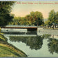 HONESDALE PA MAIN STREET BRIDGE 1909 ANTIQUE POSTCARD w/ CORK CANCEL