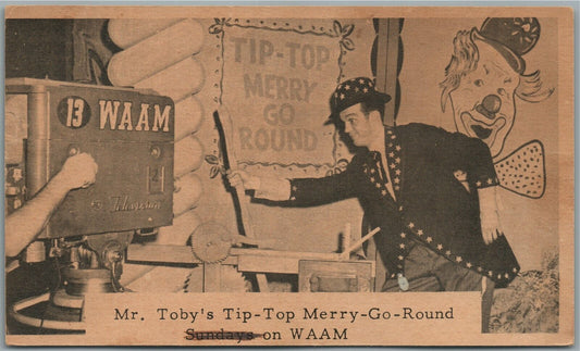 MR. TOBY'S TIP TOP MERRY-G-ROUND on WAAM ANTIQUE POSTCARD