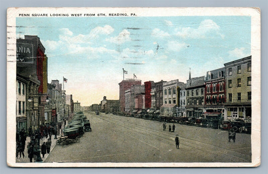 READING PA PENN SQUARE ANTIQUE POSTCARD