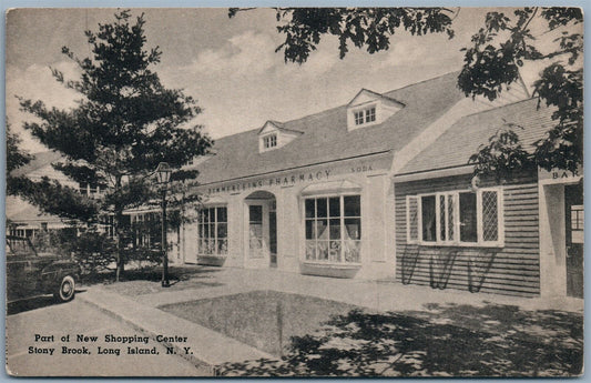 STONY BROOK LONG ISLAND NY NEW SHOPPING CENTER VINTAGE POSTCARD