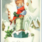 DRESSED CAT HAPPY NEW YEAR VINTAGE POSTCARD