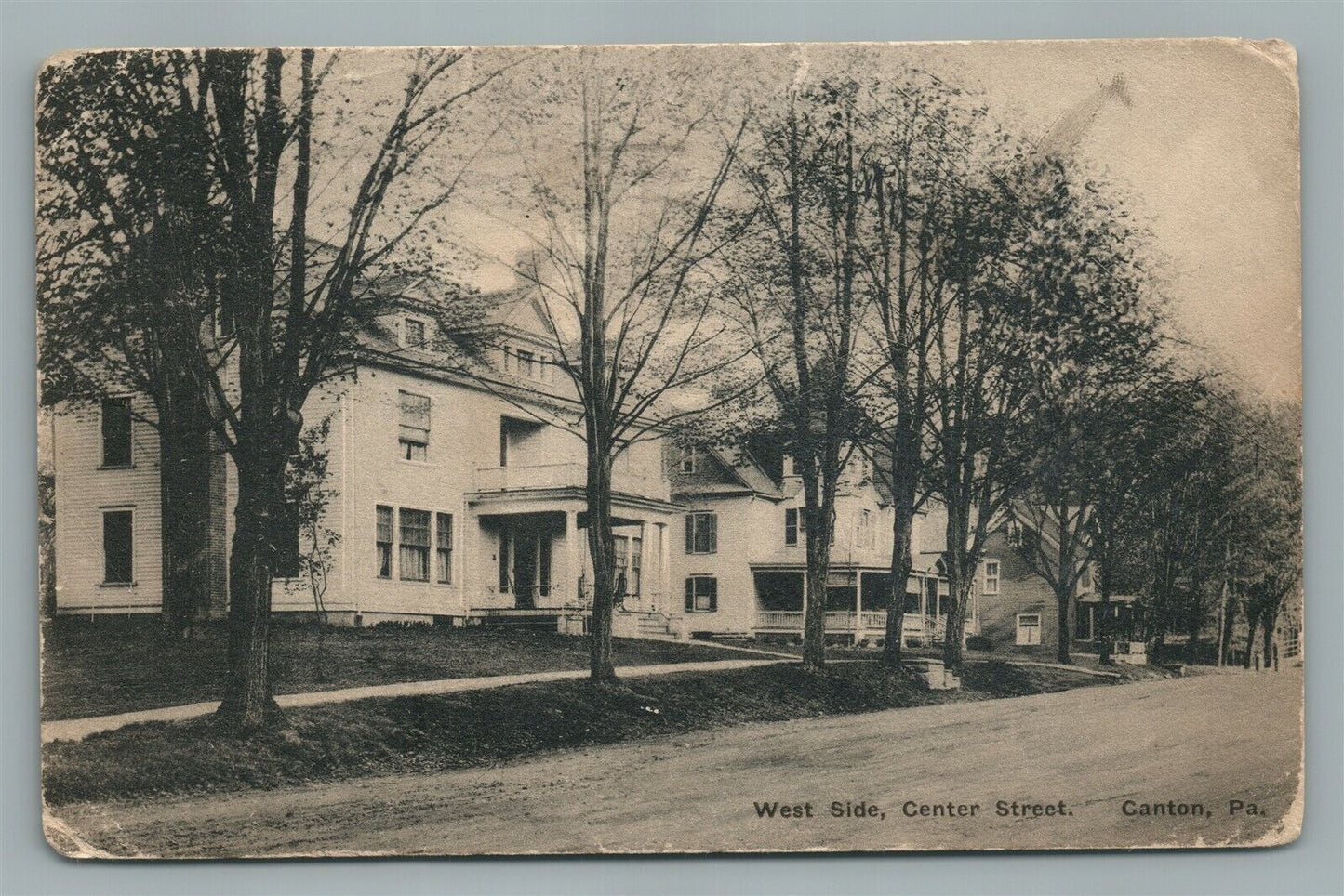 CANTON PA CENTER STREET ANTIQUE POSTCARD