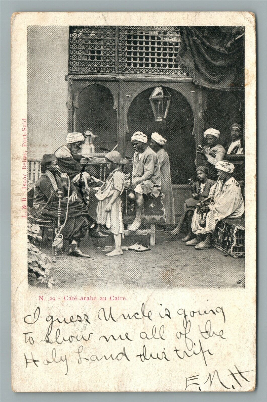 EGYPT CAFE ARABE AU CAIRE ANTIQUE POSTCARD