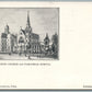 NAUGATUCK CT ST. FRANCIS CHURCH & SCHOOL ANTIQUE POSTCARD