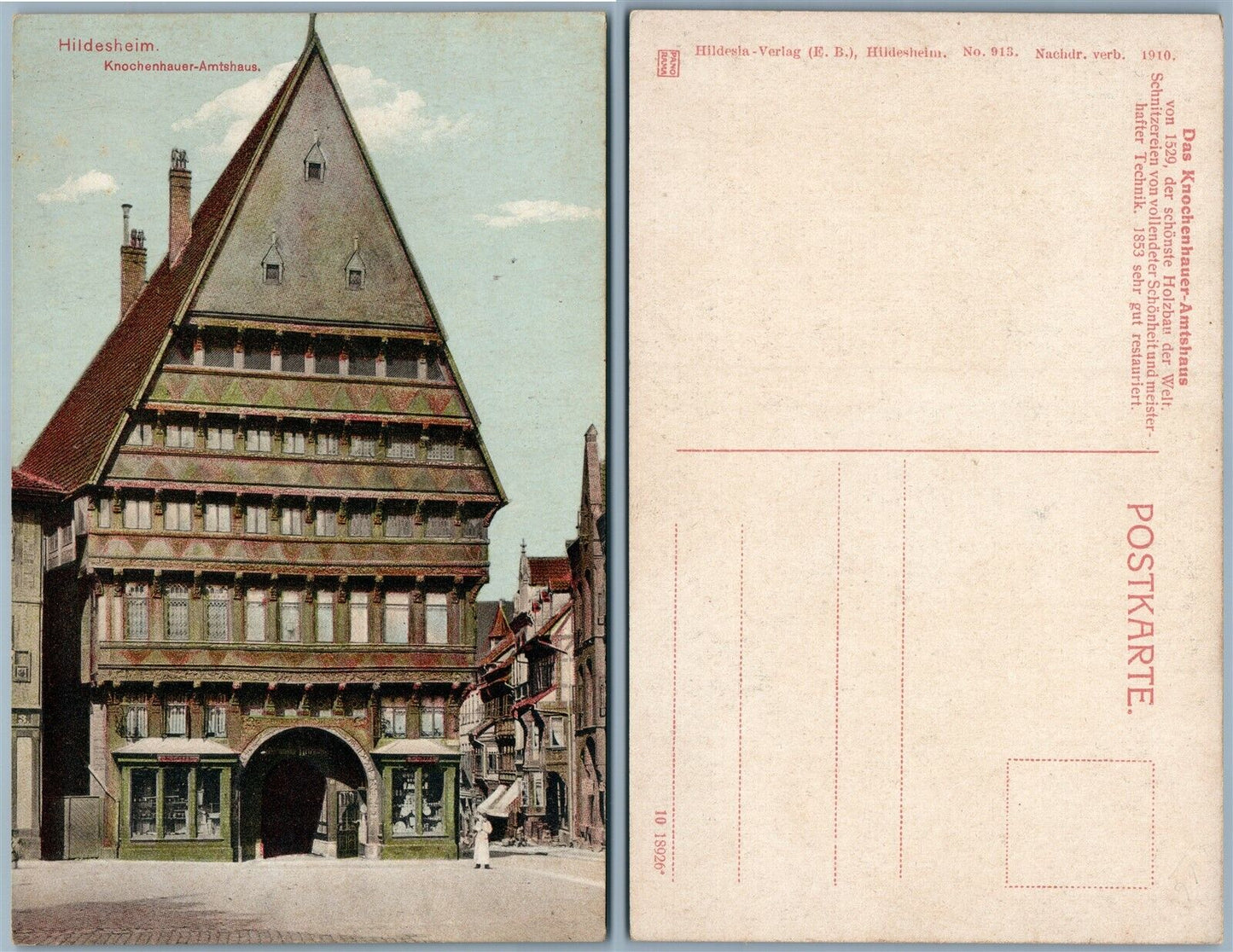 HILDESHEIM KNOCHENHAUER-AMTSHAUS GERMANY ANTIQUE POSTCARD