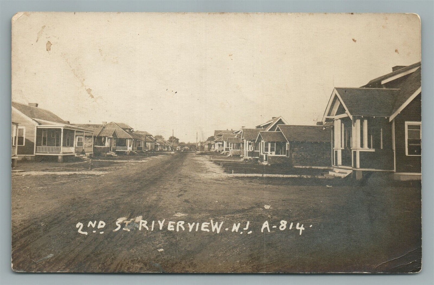 RIVERVIEW NJ SECOND STREET ANTIQUE REAL PHOTO POSTCARD RPPC