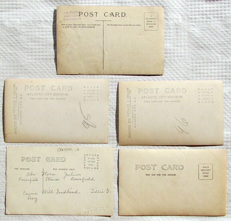 LOT OF 5 ANTIQUE RPPC REAL PHOTO POSTCARDS - LADIES w/ NICE HATS