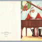 CHRISTMAS VINTAGE LARGE FOLDING POSTCARD w/ COMPOSERS & SANTA PLAYING PIANO