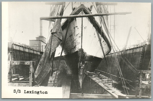 STEAMSHIP S/S LEXINGTON VINTAGE REAL PHOTO POSTCARD RPPC