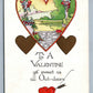 ZERCHER POST CARD CO ADVERTISING TOPEKA KS VALENTINE EMBOSSED ANTIQUE POSTCARD