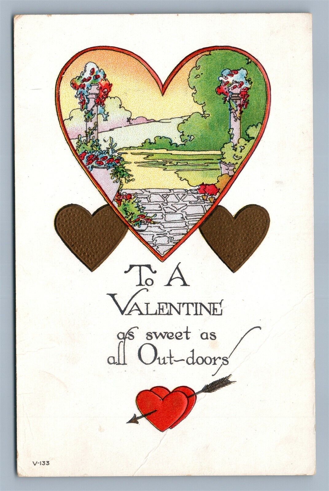 ZERCHER POST CARD CO ADVERTISING TOPEKA KS VALENTINE EMBOSSED ANTIQUE POSTCARD