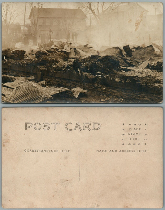 HOME AFTER FIRE DISASTER ANTIQUE REAL PHOTO POSTCARD RPPC