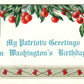 WASHINGTON'S BIRTHDAY GREETINGS 1917 ANTIQUE PATRIOTIC POSTCARD