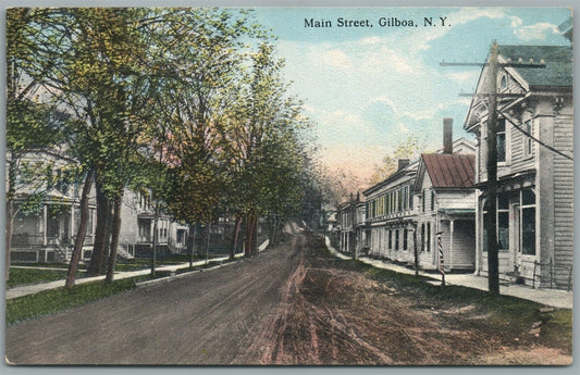 GILBOA NY MAIN STREET ANTIQUE POSTCARD