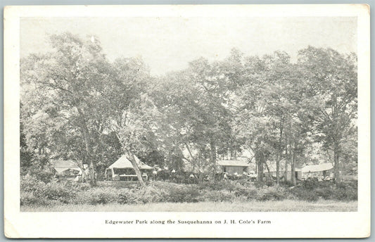EDGEWATER PARK PA BUCKS COUNTY J.H.COLE'S FARM ANTIQUE POSTCARD